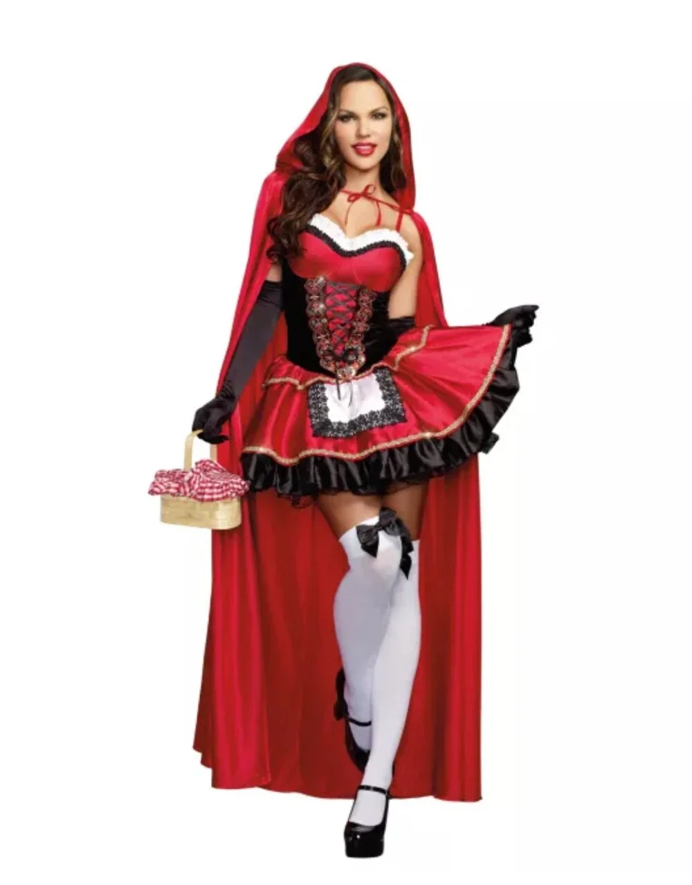 Spirit Halloween Little Red Riding Hood Costume Sexy Dress & Cape Size L